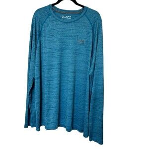 Under Armour Loose Heat Gear Mens Heather Blue Activewear Pullover LS Shirt 3X
